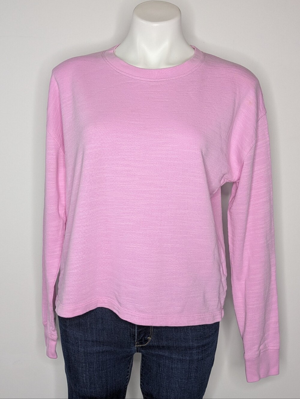 J Crew Factory Pink Purple Long Sleeve Cotton Crew Neck Sweater M